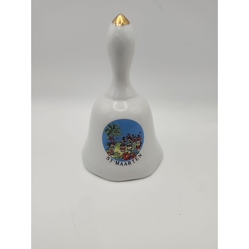 Vintage Collectible Porcelain Bell, 5", St‎ Maarten